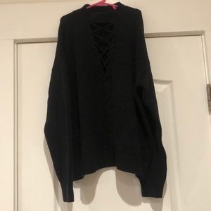 Kendall & Kylie Knit Criss Cross Sweater